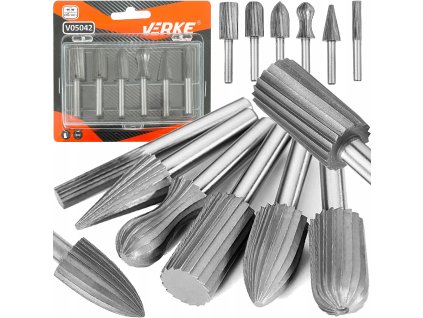 Stopkové frézy do kovu, sada HSS 6ks, Verke V05042 1