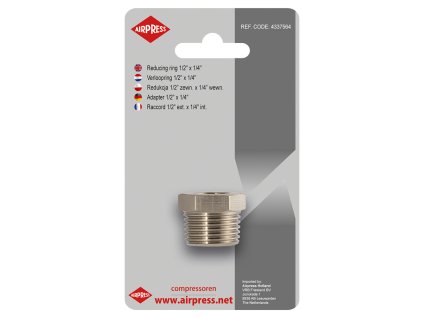 Redukce 1/4" vnitřní závit x 1/2" vnější závit v blistru, Airpress 4337564