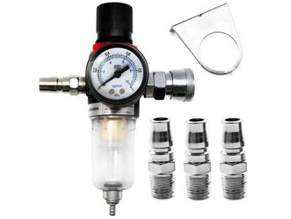Redukční ventil s manometrem, odlučovačem vody 1/4", Kraft&Dele KD1495