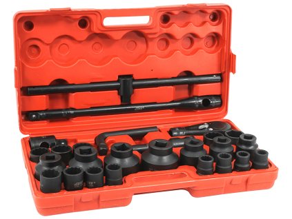 Sada nástrčných rázových hlavic 26 dílů 3/4"-1" šestihranných a dvanáctihranných, Verke V39472
