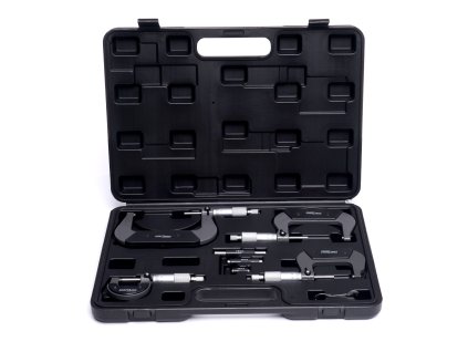 Třmenové mikrometry 0-100mm, sada 4ks,  Kraft&Dele KD10443