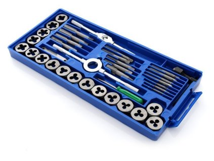 Sada závitníků, závitových oček a vratidel, 40 ks, Kraft&Dele KD10289