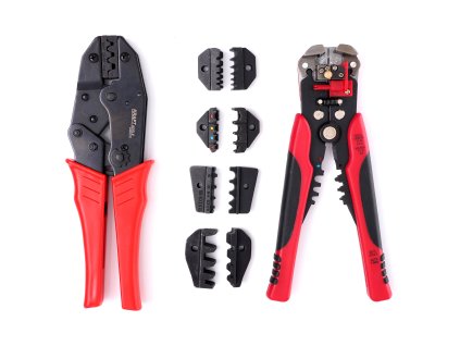 Sada krimpovacích a odizolovacích kleští s výměnnými čelistmi, Kraft&Dele KD10693