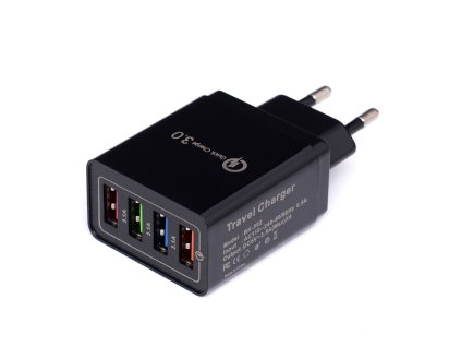 Nabíječka síťová s funkcí rychlého nabíjení QUICK CHARGE 4xUSB, Kraft&Dele KD1239