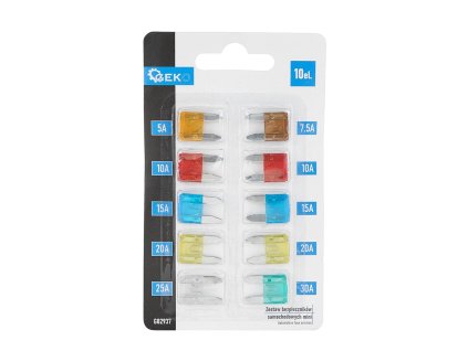 Sada automobilových pojistek mini, 5-30 A, 10 ks, Geko G02937