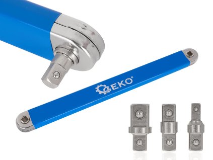 Prodlužovací ráčnový nástavec 390 mm s adaptéry 1/2", 1/4", 3/8", Geko G10138