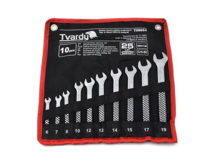 Sada očkoplochých klíčů TVARDY 10ks, 6-19mm, CrV, Geko T00654