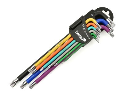Dlouhé barevné TORX klíče T10-T50, sada 9 ks S2, Geko T00123