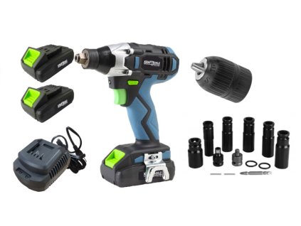 Akumulátorový rázový utahovák 21V, 750Nm s příslušenstvím, Kraft&Dele KD3407