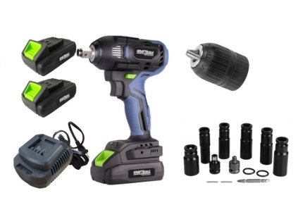 Akumulátorový rázový utahovák 21V, 750Nm s příslušenstvím, Kraft&Dele KD3408