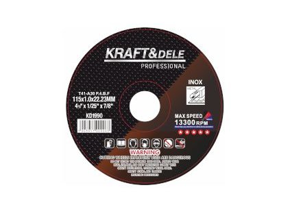 Řezný kotouč na ocel 115x1.0x22,23mm, 25ks, Kraft&Dele KD1990