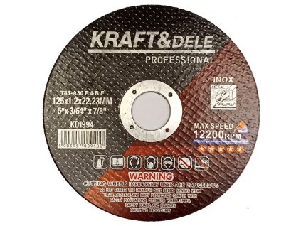 Řezný kotouč na ocel 125x1.2x22,23mm, 25ks, Kraft&Dele KD1994