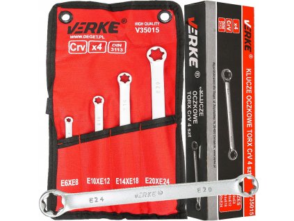 Očkové klíče TORX 4ks CrV, Verke V35015