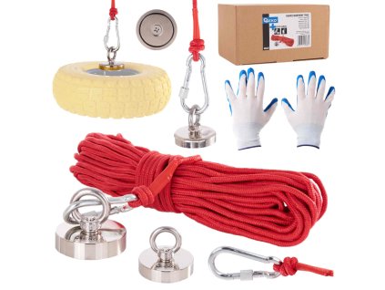 Neodymový magnet 170kg s lanem 20m, Geko G02427