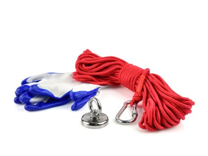 Neodymový magnet 50kg s lanem 20m, Geko G02425