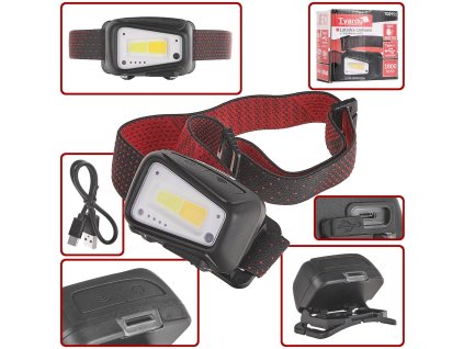 Čelová svítilna s pohybovým senzorem TVARDY, Geko T00951