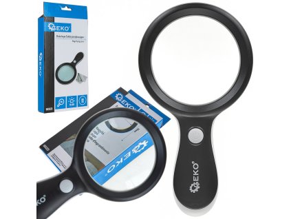 Lupa s LED podsvícením 88mm 10x 18LED, Geko G03223