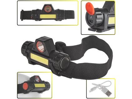 Čelová LED svítilna, Geko K02003