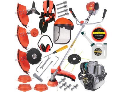 Benzínový křovinořez se 4taktním motorem 1,8HP, 4 v 1 s příslušenstvím, Geko G81047