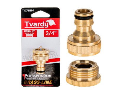 Mosazná přípojka BRASS-LINE 3/4" s redukcí na 1/2" TVARDY, Geko T07324