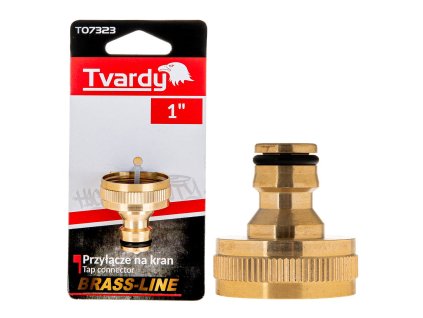 Mosazná přípojka BRASS-LINE na kohoutek 1" TVARDY, Geko T07323
