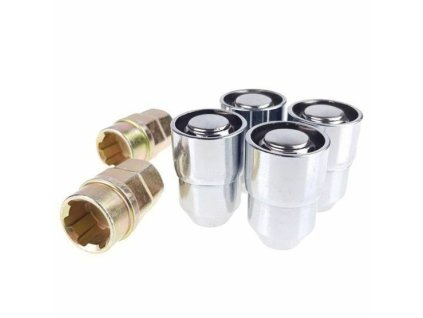 Bezpečnostní matice na kola M12x1,25 uzavřená, kužel, délka 39 mm, sada 4ks, Invento 561-6211