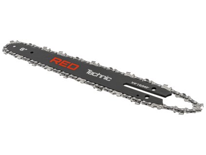 Vodicí lišta + 2 řetězy pro akumulátorovou pilu 8", RED Technic RTPR0163