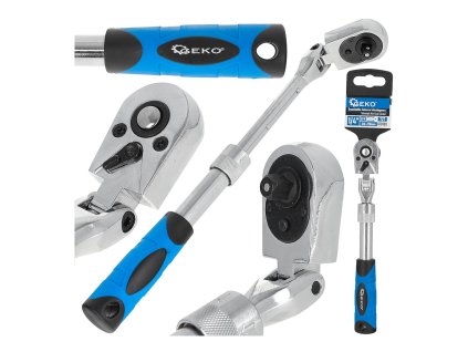 Teleskopická ráčna 1/4" s kloubovou hlavou, Geko G10128