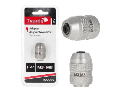 Adaptér na závitníky 1/4" M3–M8 CrV TVARDY, Geko T00036