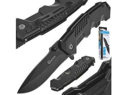 Zavírací nůž 200/85mm BLACK SURVIVAL SERIES, Geko G01891