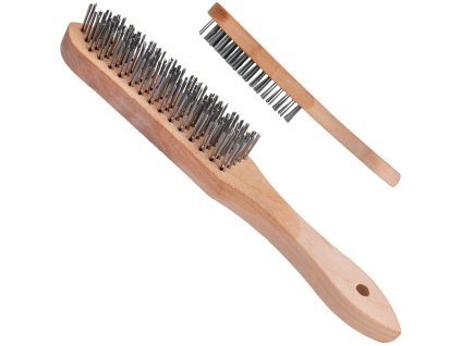 Kartáč ocelový, 5 řad, dřevěný, Geko G00735