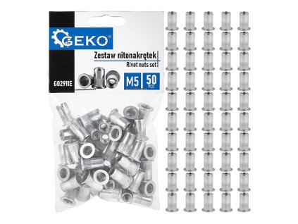 Hliníkové nýtovací matice M5 50 ks, Geko G02911E