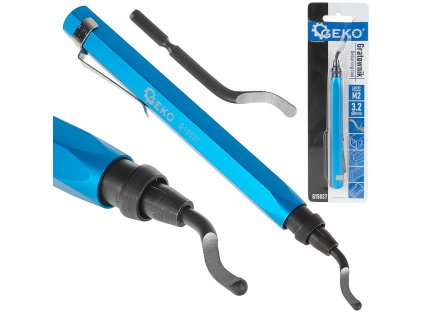 Odhrotovač hliníkový s vyměnitelnou čepelí HSS M2, Geko G15037