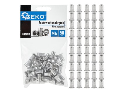 Hliníkové nýtovací matice M4 50 ks, Geko G02911D
