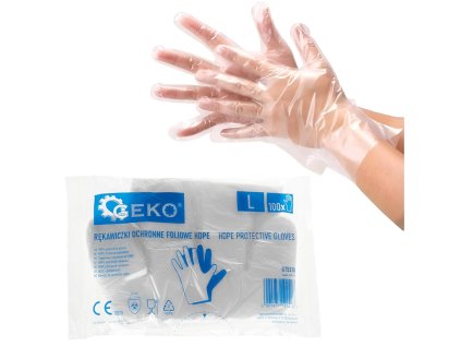 Ochranné rukavice fóliové HDPE 100ks, Geko G75210