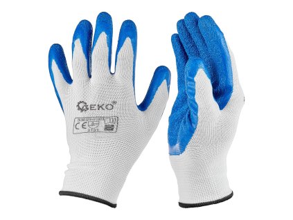Pracovní rukavice vel.10 bílo-modré, Geko G75049