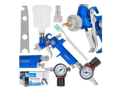 Lakýrnická pistole MINI HVLP 125 ml 0,8 mm + regulátor tlaku 1/4", Geko G03122