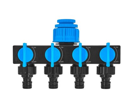 Zahradní rozdělovač 4cestný s ventily 1" s redukcí na 3/4" a 1/2" Sky-Line, Geko G72959