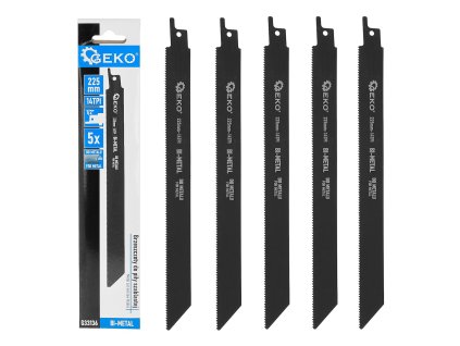 Bi-metalové pilové plátky do pily ocasky na kov 225mm 14 TPI, 5 ks, Geko G33136