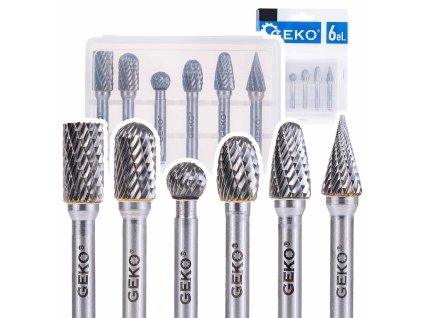 Stopkové frézy na železo a ocel, sada 6ks, Geko G37498