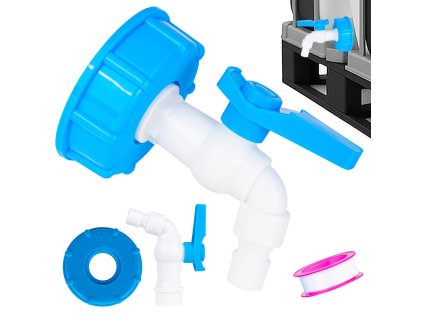 Sada IBC matice S60x6 + kohout 3/4", pro nádoby typu Mauser, Geko G70193