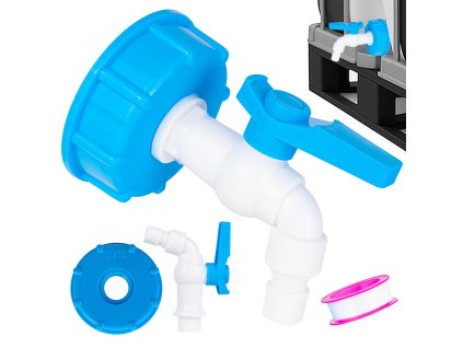 Sada IBC matice S60x6 + kohout 1/2", pro nádoby typu Mauser, Geko G70192