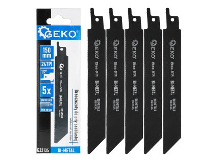 Bi-metalové pilové plátky do pily ocasky na kov 150mm 24 TPI, 5 ks, Geko G33135