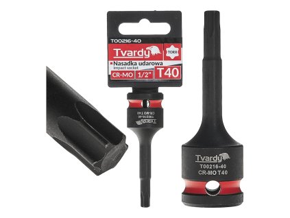 Rázový nástrčný klíč TORX 1/2" T40 CR-MO TVARDY, Geko T00216-40