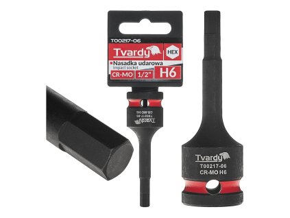 Rázový nástrčný klíč HEX 1/2" H6 CR-MO TVARDY, Geko T00217-06