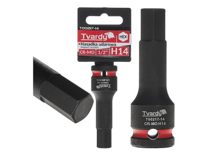 Rázový nástrčný klíč HEX 1/2" H14 CR-MO TVARDY, Geko T00217-14