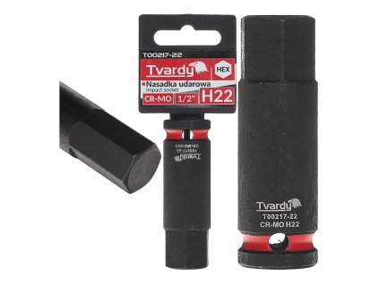 Rázový nástrčný klíč HEX 1/2" H22 CR-MO TVARDY, Geko T00217-22