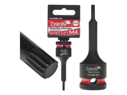 Rázový nástrčný klíč SPLINE 1/2" M4 CR-MO TVARDY, Geko T00218-04