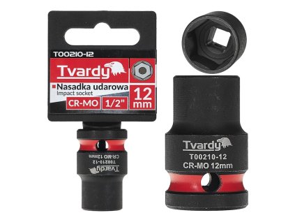 Nástrčná rázová hlavice 6hran 1/2" 12mm CR-MO TVARDY, Geko T00210-12