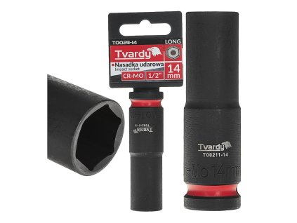 Nástrčná rázová hlavice 6hran dlouhá 1/2" 14mm CR-MO TVARDY, Geko T00211-14